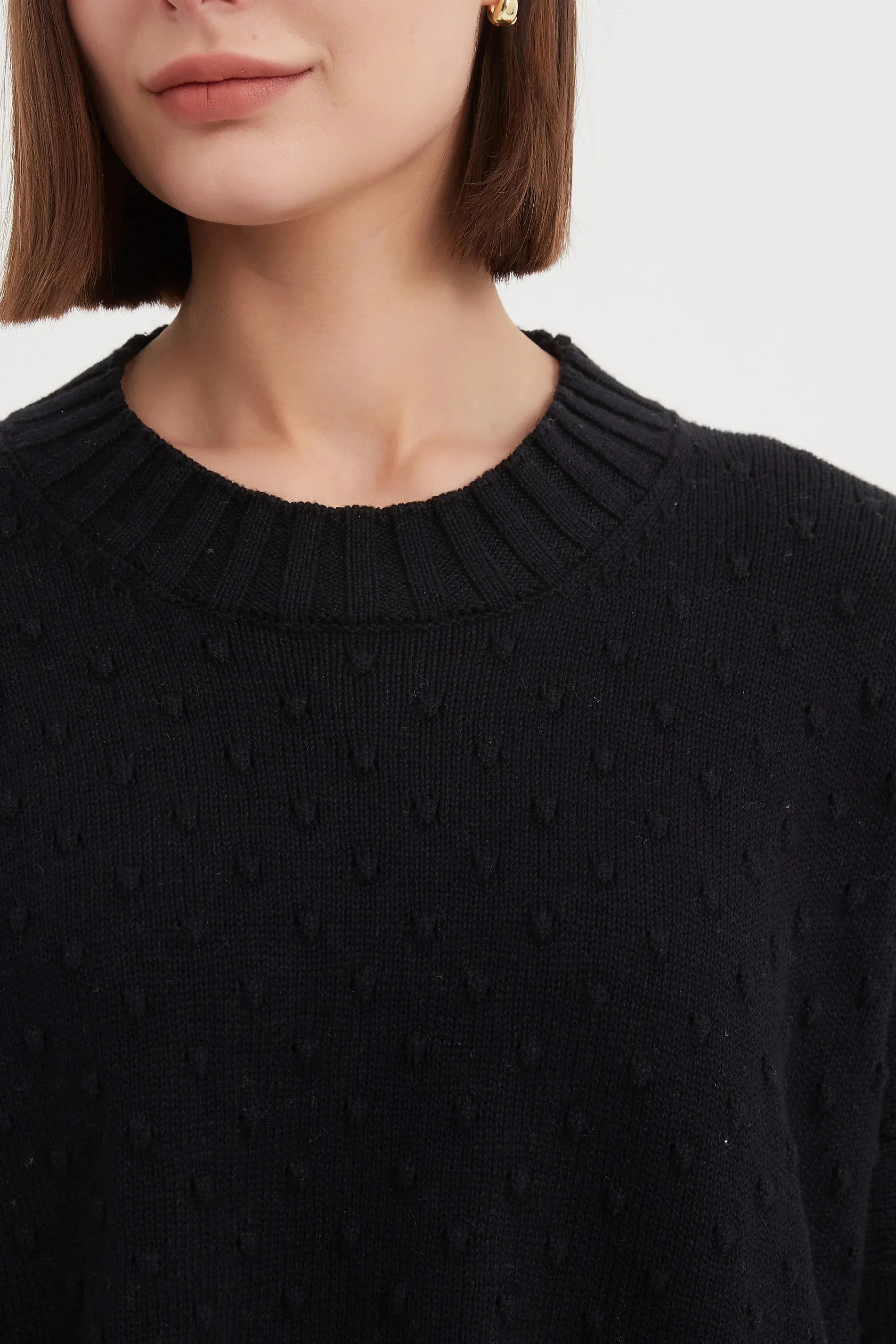 Textured Spot Knit | Black