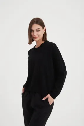 Textured Spot Knit | Black