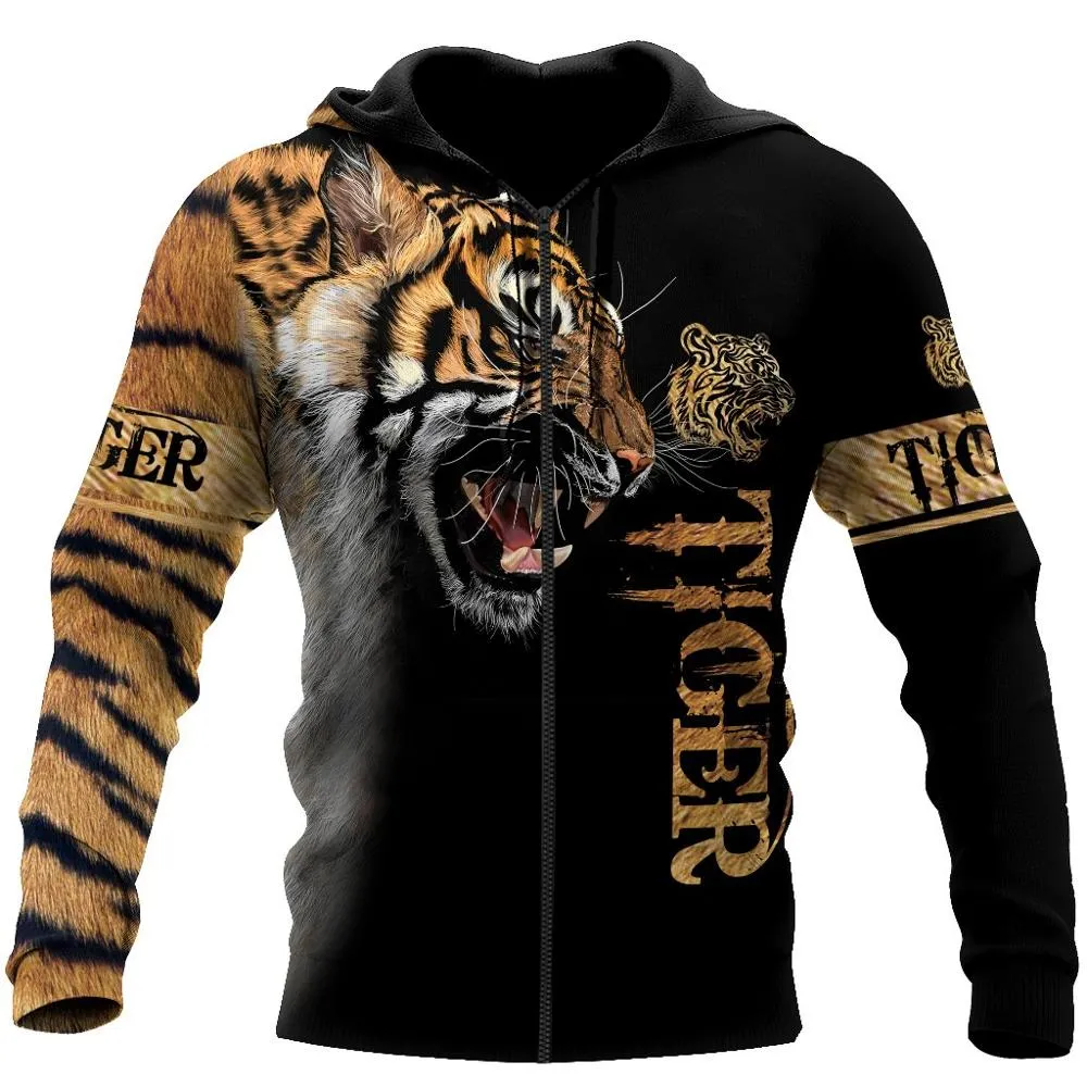 Tiger 3D Pattern Print Hoodie