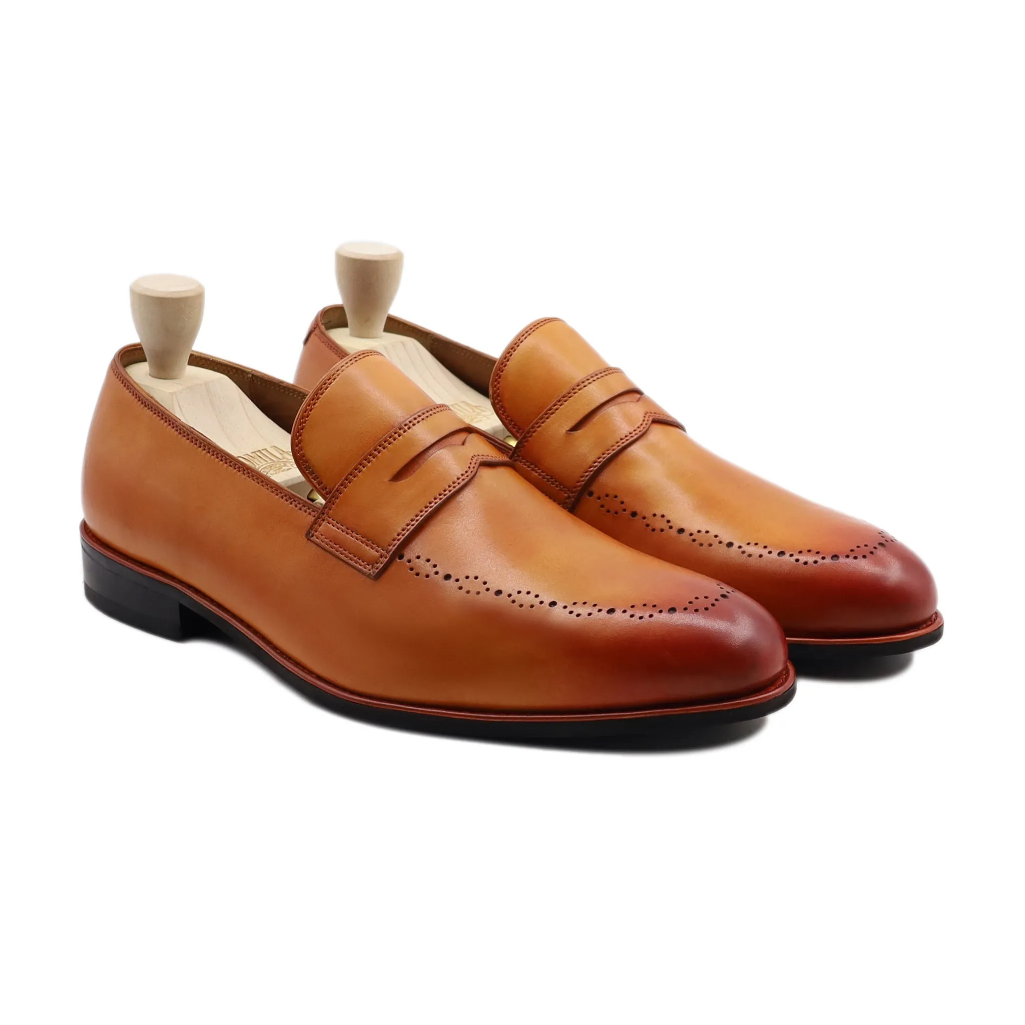 Tigo - Men's Orange Tan Calf Leather Loafer