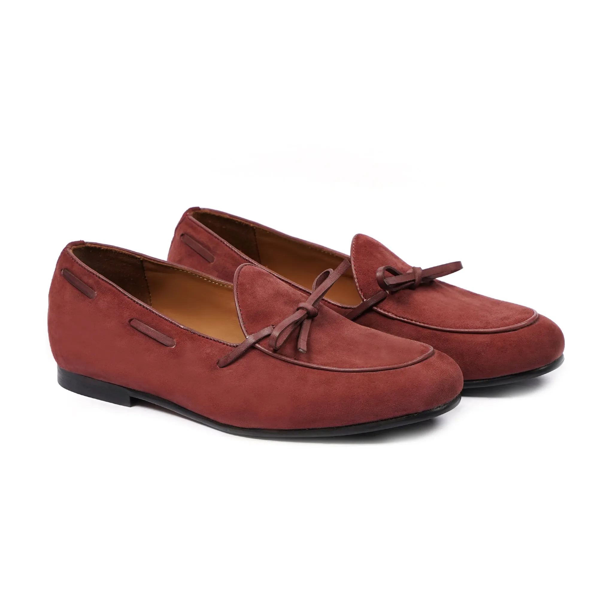 Valentia - Men's Oxblood Kid Suede Loafer