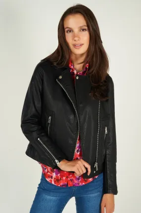 Veste moto en faux cuir - TRUDI-W2 - (E-B7)