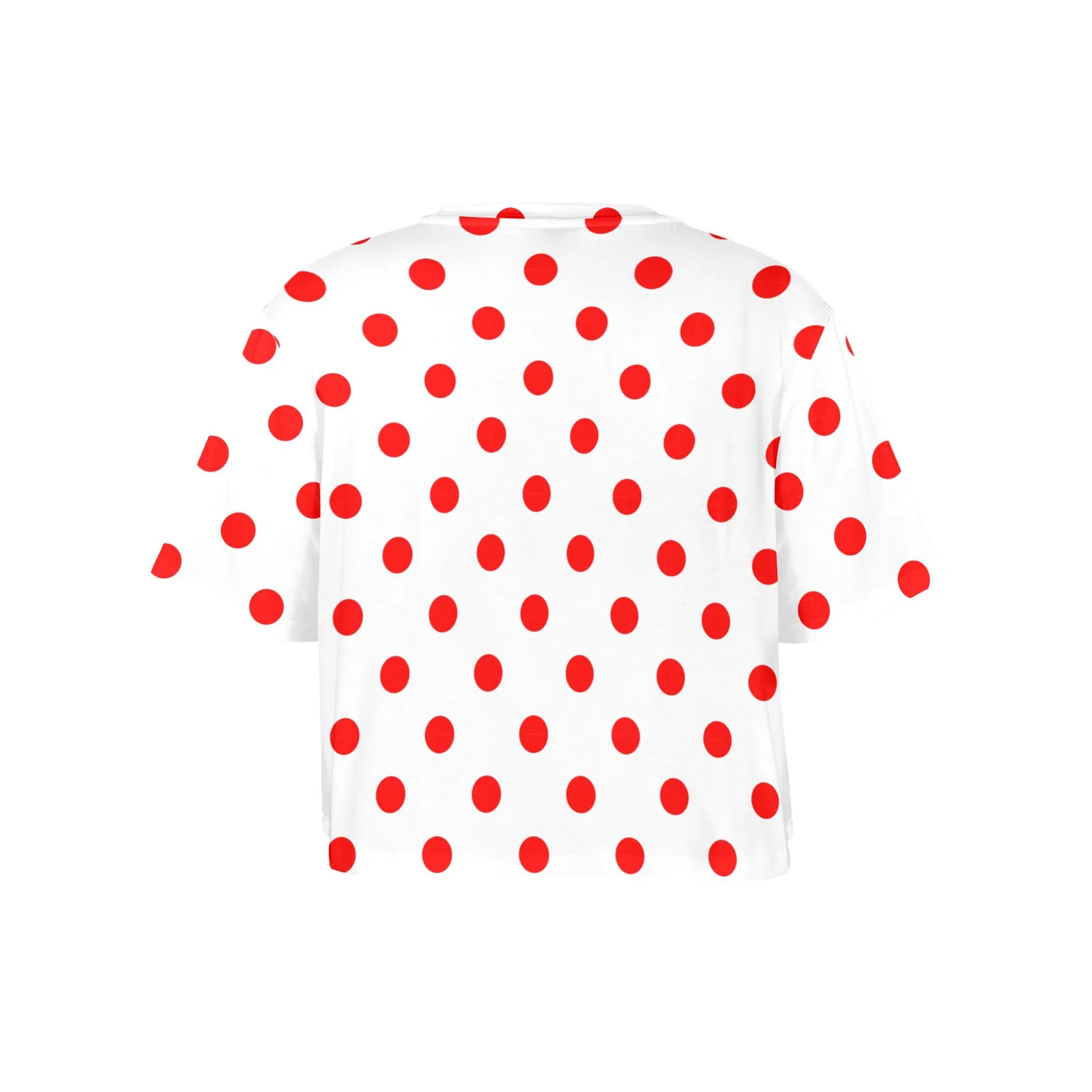 White With Red Polka Dots Women's Cropped T-shirt