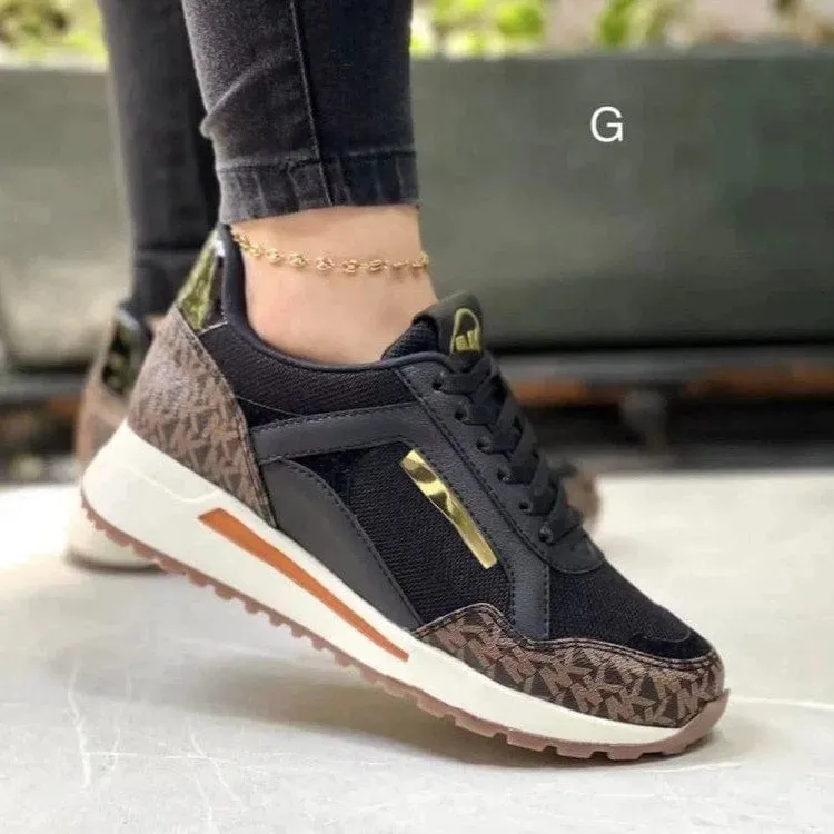 Women Platform Mesh Surface  Cross Border Lace up Casual Sneaker