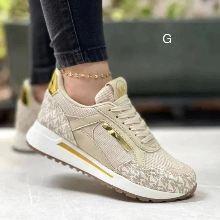 Women Platform Mesh Surface  Cross Border Lace up Casual Sneaker