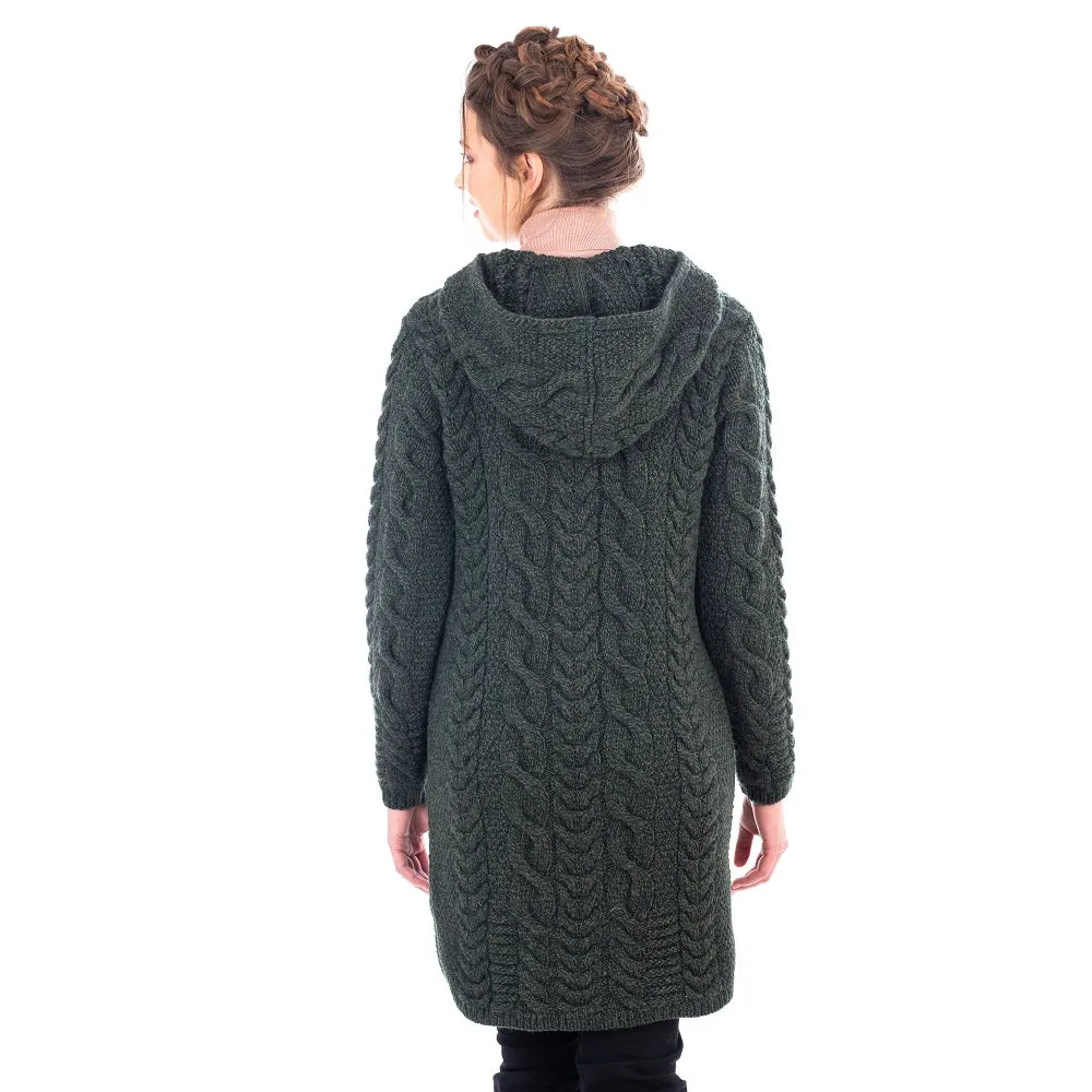 Women's Zipper Irish Cardigan with Hood