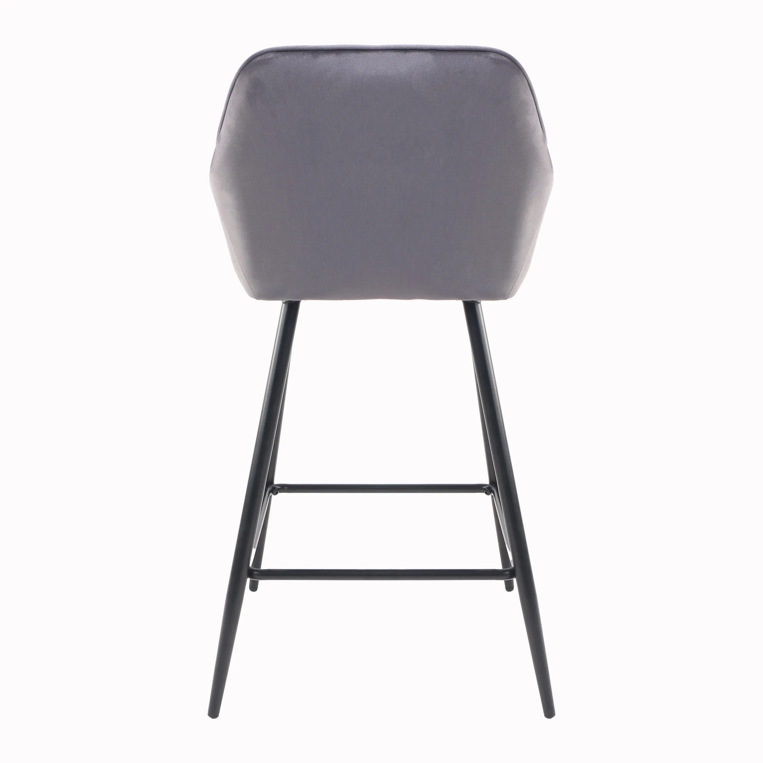 Èze Grey Crushed Velvet Bar Stool